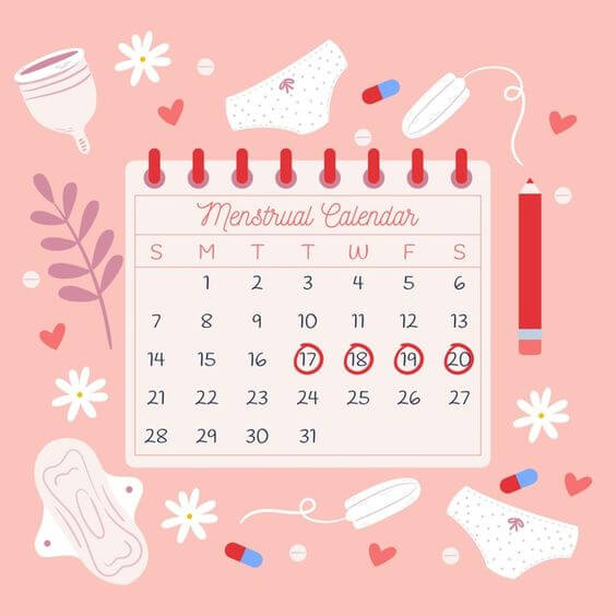 periodo, calendario menstrual